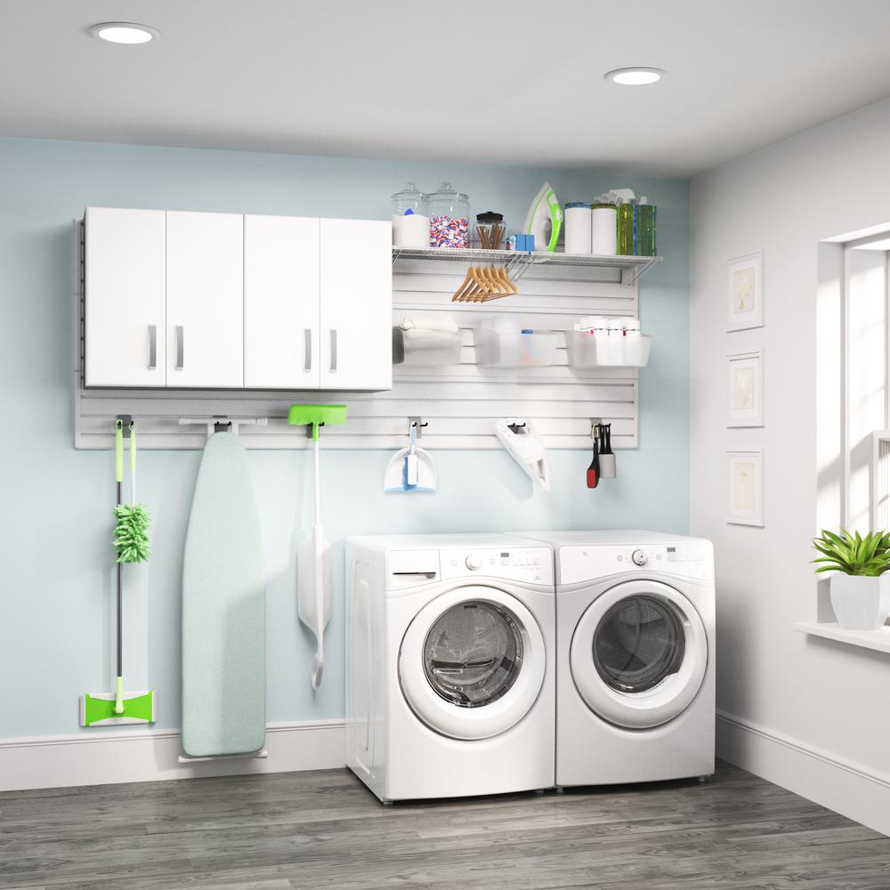 Flow Wall Modular Laundry Room Storage Set With Accessories In