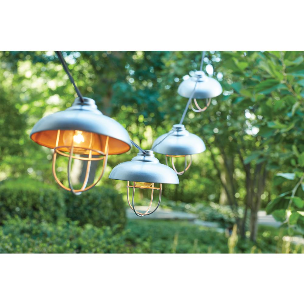 Hampton Bay 8Light Hood and Cage Outdoor Hanging Cafe String Light