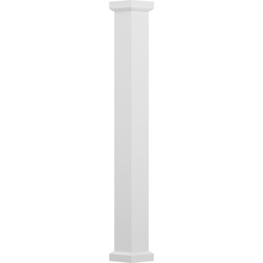 5-1/2 in. x 8 ft. Textured White Non-Tapered Square Shaft (Load-Bearing) Endura-Aluminum Empire Style Column