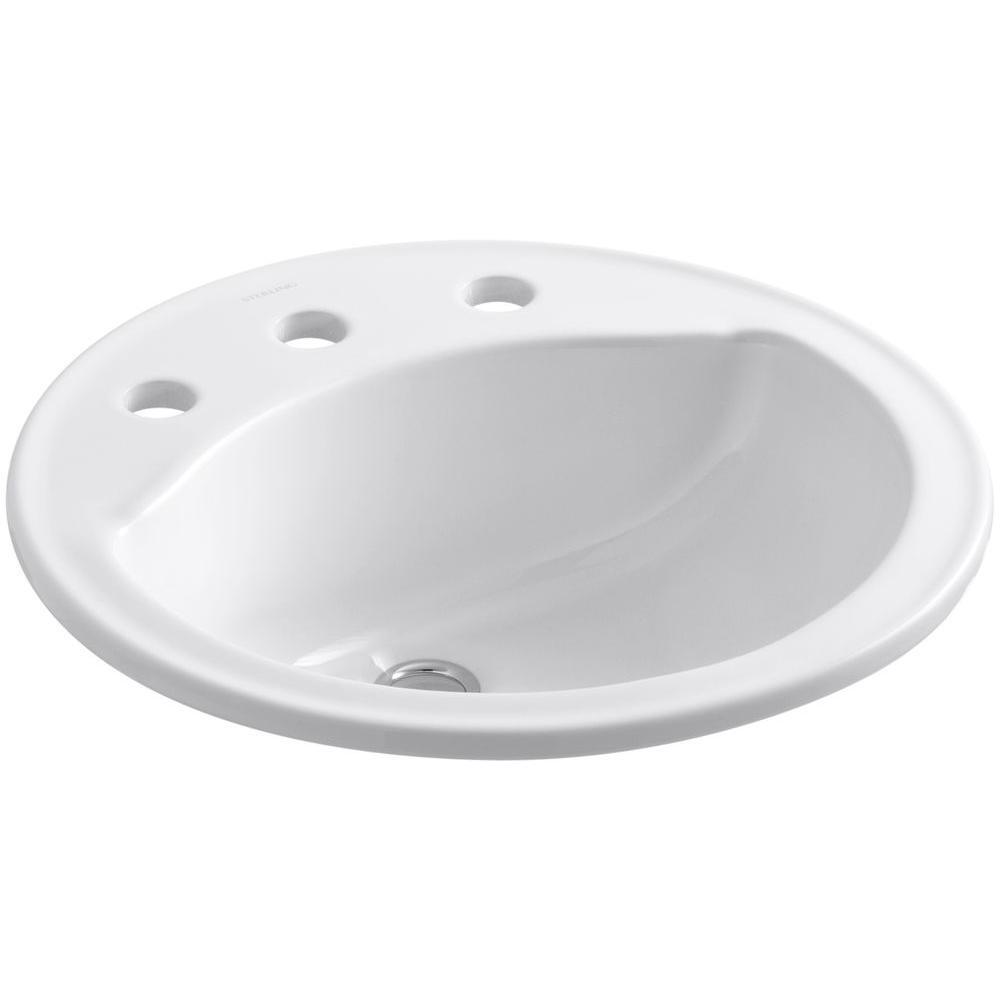 STERLING Modesto Drop-In Ceramic Bathroom Sink in White with Overflow Drain-441908-0 - The Home ...