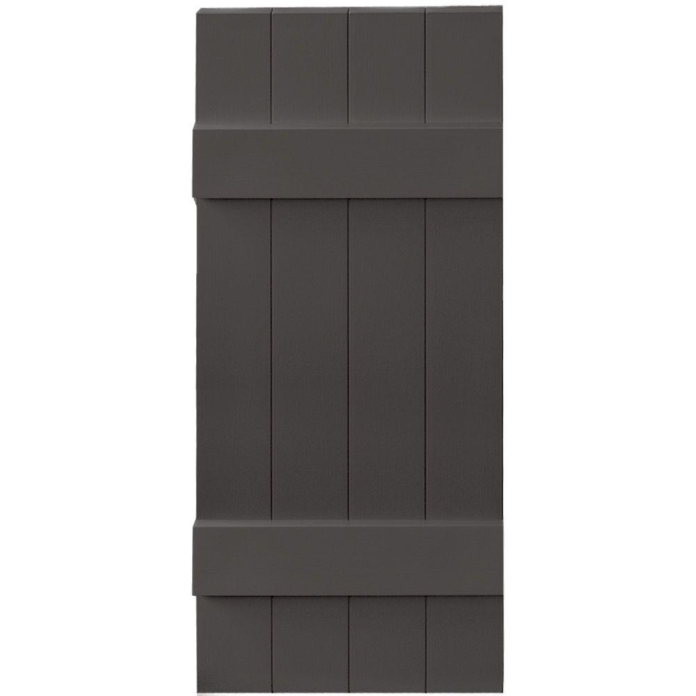 Builders Edge 14 in. x 35 in. BoardNBatten Shutters Pair, 4 Boards