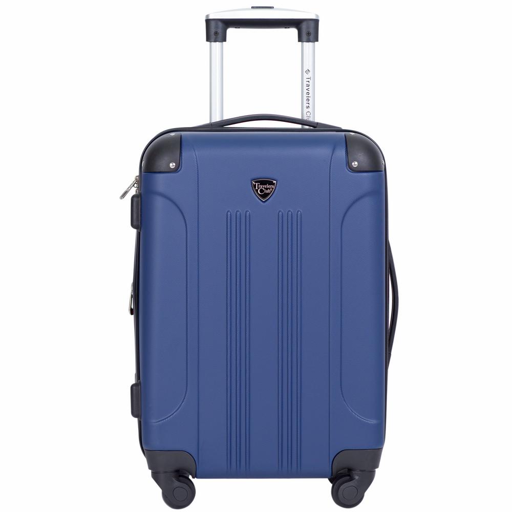 Travelers Club Chicago 20" Hardside Rolling Carry On Luggage - Navy