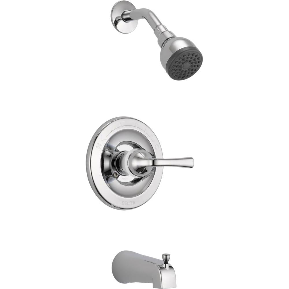 Foundations Single Handle 1 Spray Tub And Shower Faucet In Chrome Valve Included