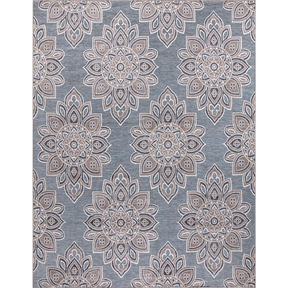 StyleWell Lara Blue 8 ft. x 10 ft. Geometric Indoor ...