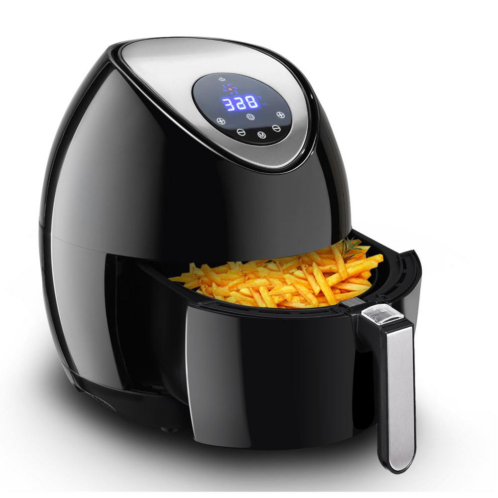 Costway 1400 Watt Electric Air Fryer Low Fat Digital Touch Screen Timer Temperature Control Black Ep Bath It Features A Adjustable Temperature Control From