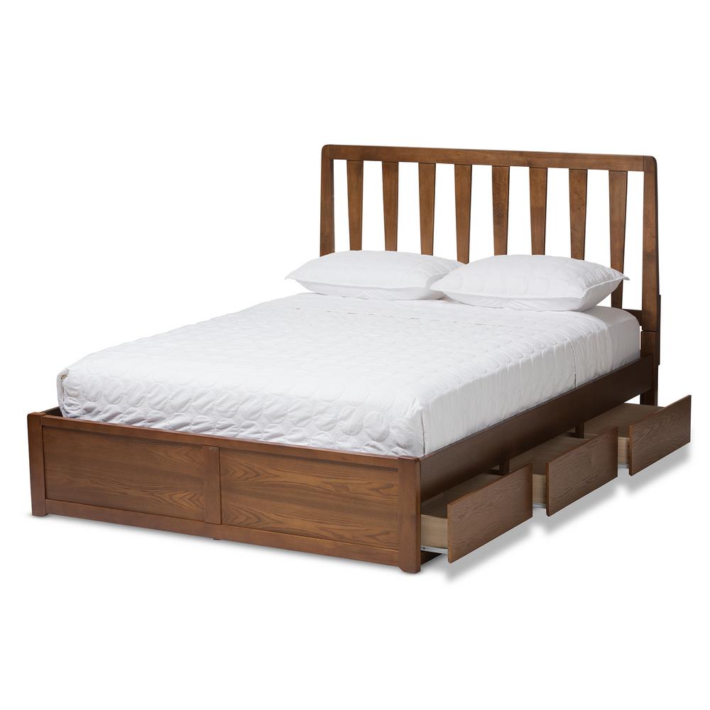 Baxton Studio Raurey Walnut Brown Queen Platform Bed 146 8199 Hd Raurey Walnut Brown Queen Platform Bed