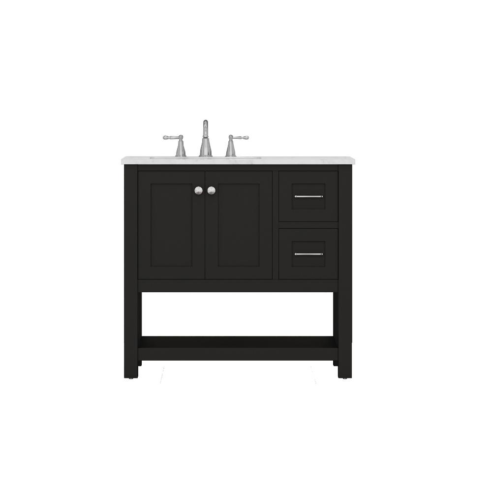 TILE & TOP Uptown 36 in.W x 22 in.D x34.75 in.H Bath Vanity in Navy