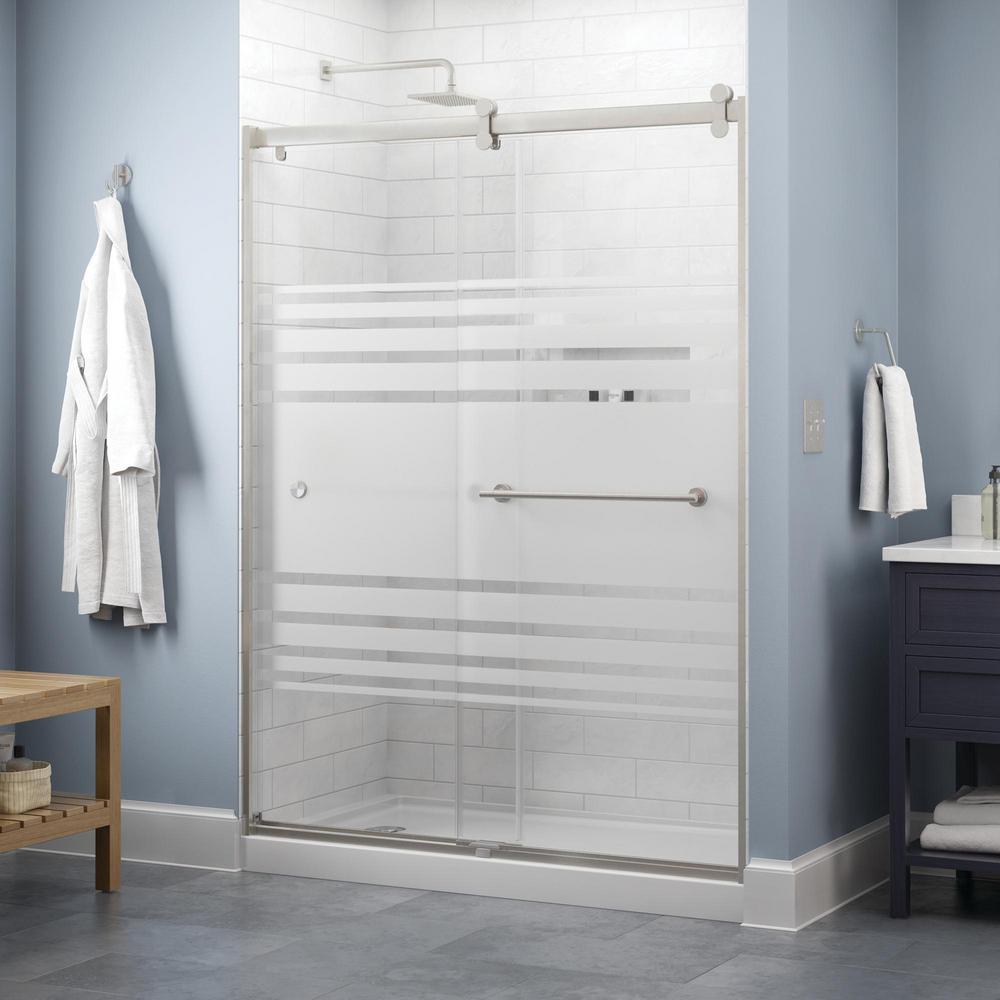 Delta Lyndall 60 x 71 in. Frameless Contemporary Sliding Shower Door in