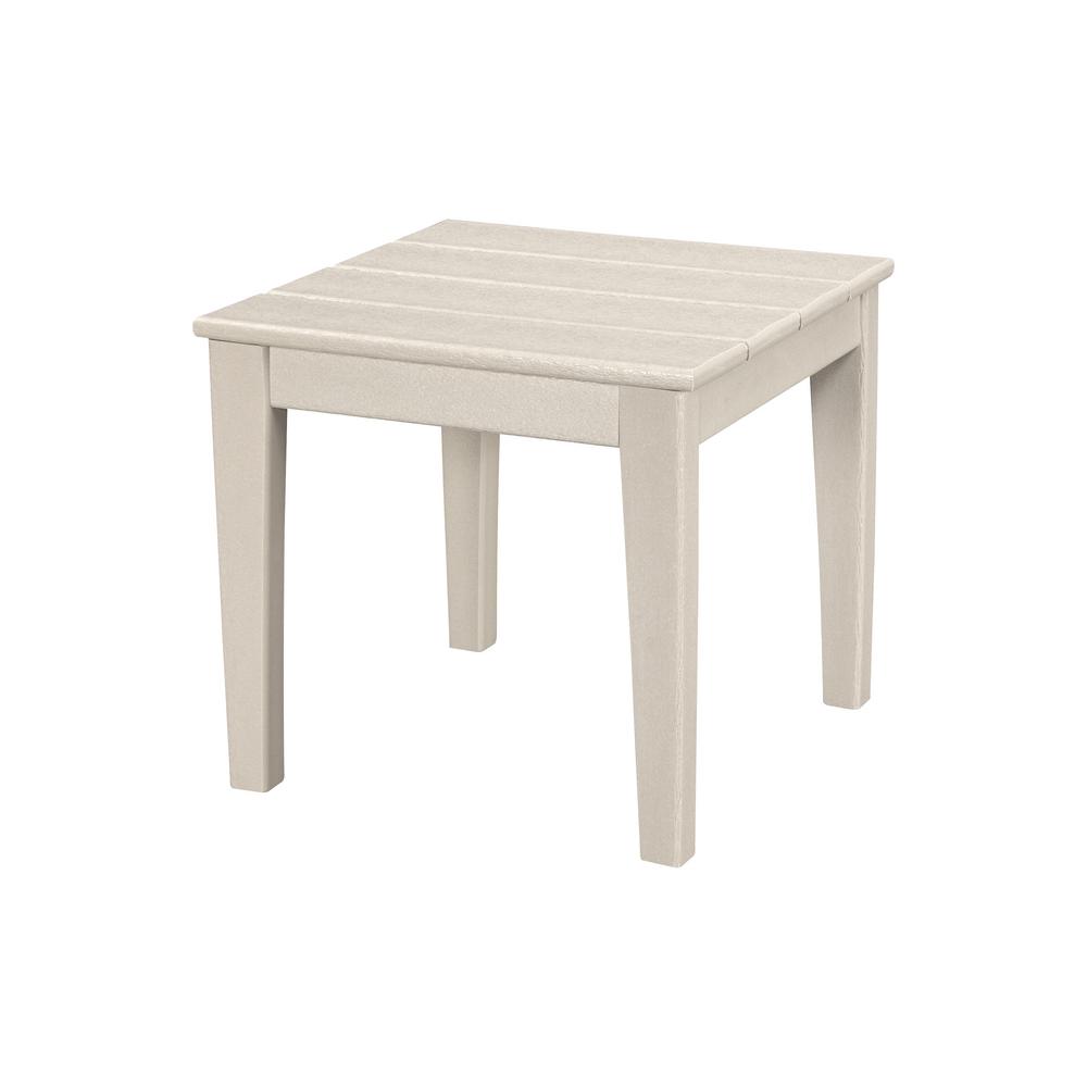 POLYWOOD Newport 18 in. Square Plastic Outdoor Side Table