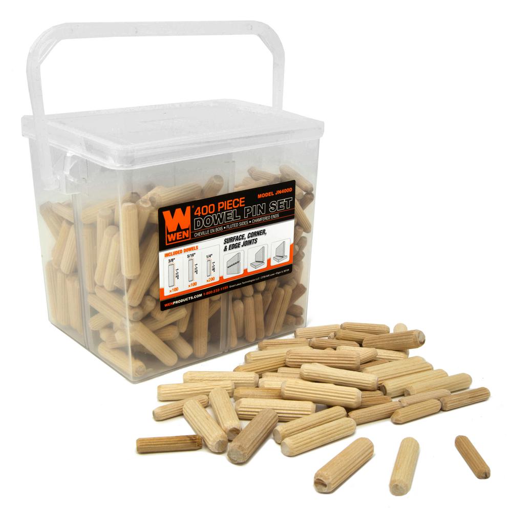 wen woodworking biscuits wood dowels fluted dowel variety bucket piece