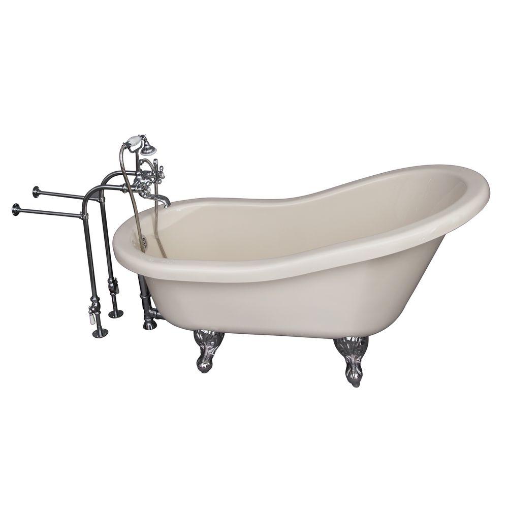 Barclay Products 5 ft. Acrylic Ball and Claw Feet Slipper Tub in Bisque