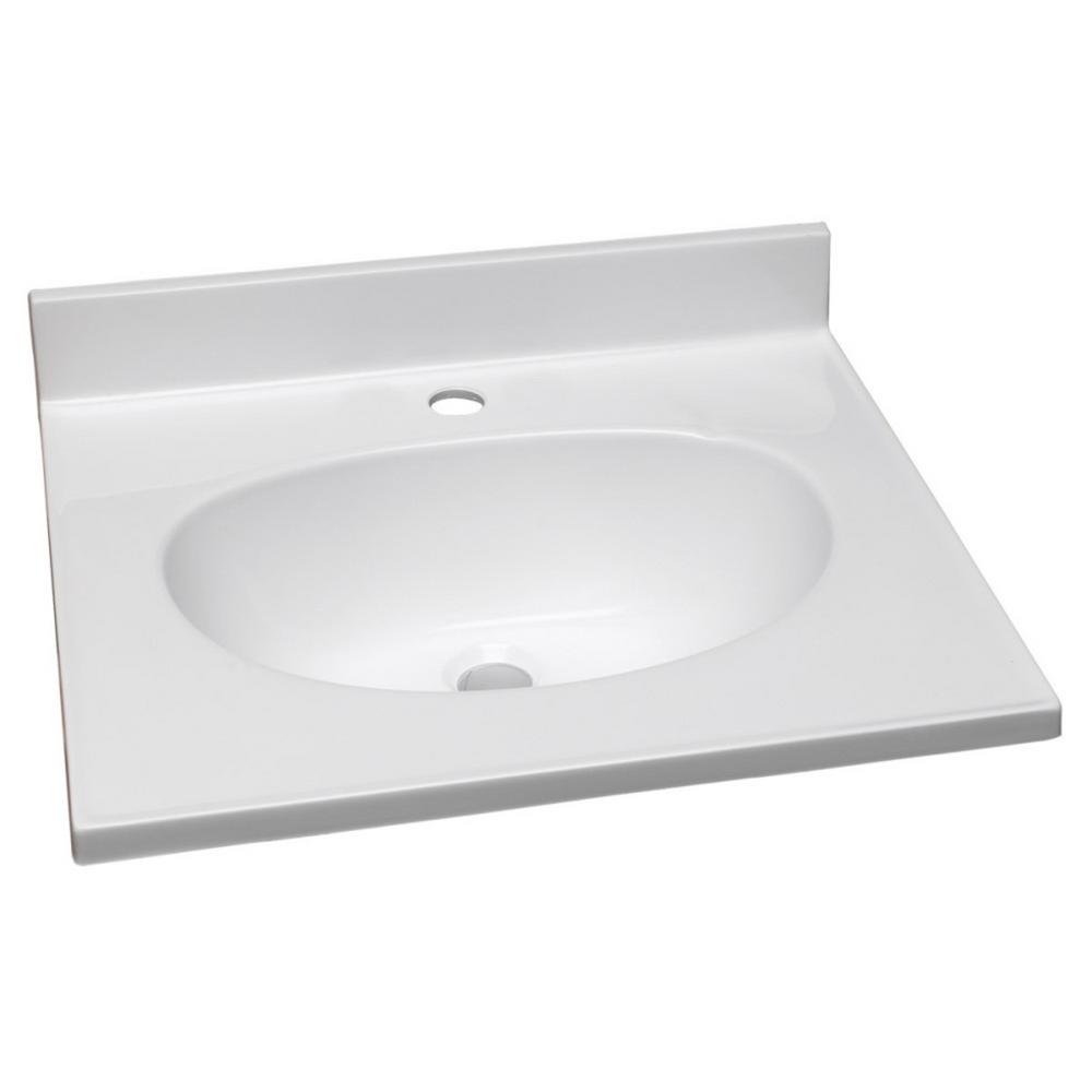 Countertop Cultured Marble White Bathroom Vanity Tops