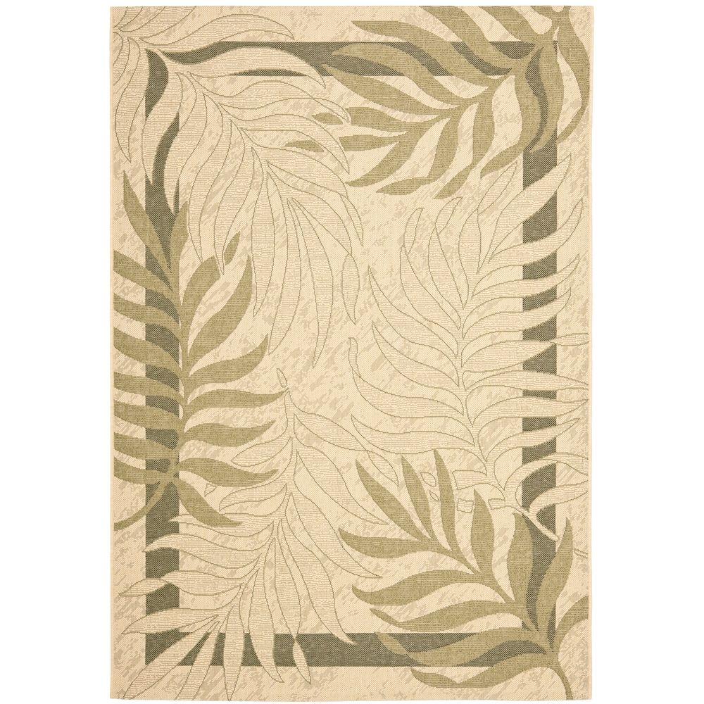 Safavieh Courtyard Cream/Green 4 ft. x 5 ft. 7 in. Indoor/Outdoor Area