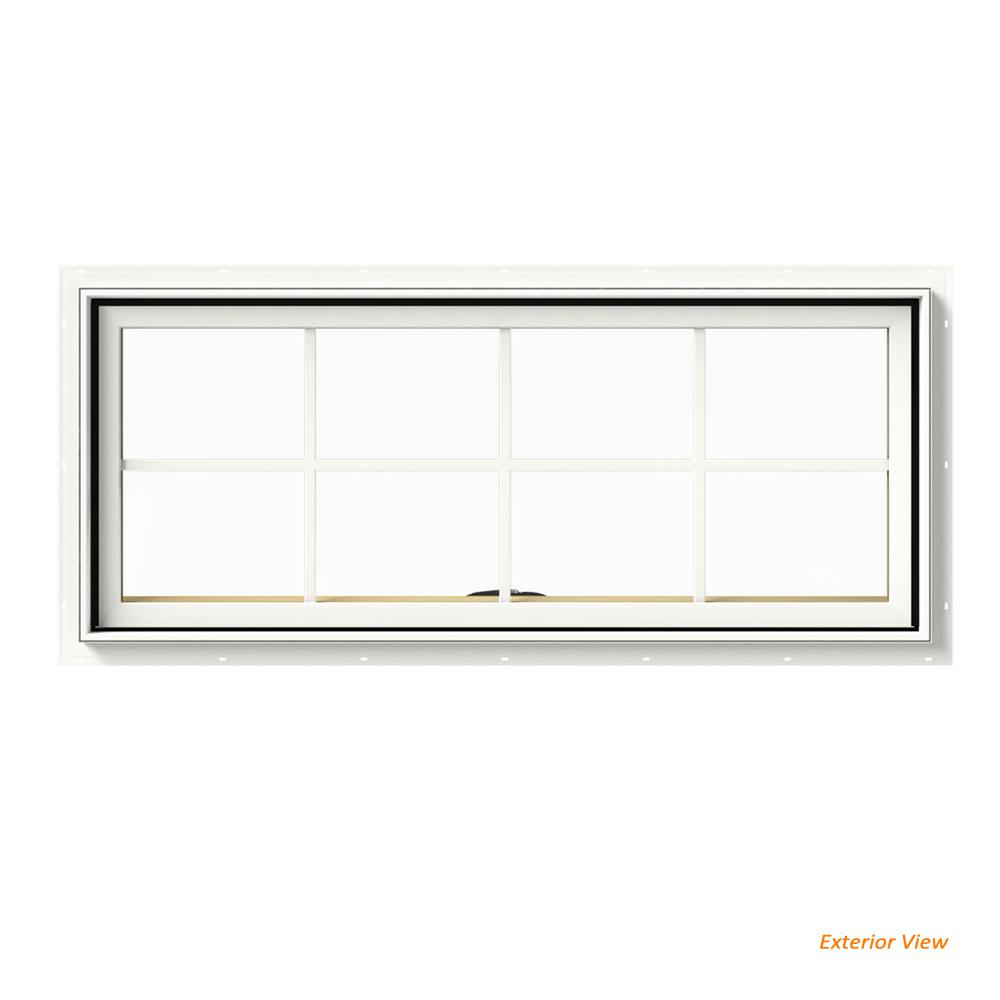 JELD-WEN 48 In. X 20 In. W-2500 Series White Painted Clad Wood Awning ...