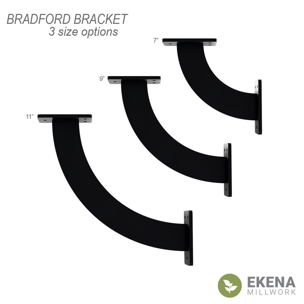 Ekena Millwork BKTM02X07X07BRHLB 2 inch W x 7 inch D x 7 inch H Bradford steel Bracket Hammered Light Blue