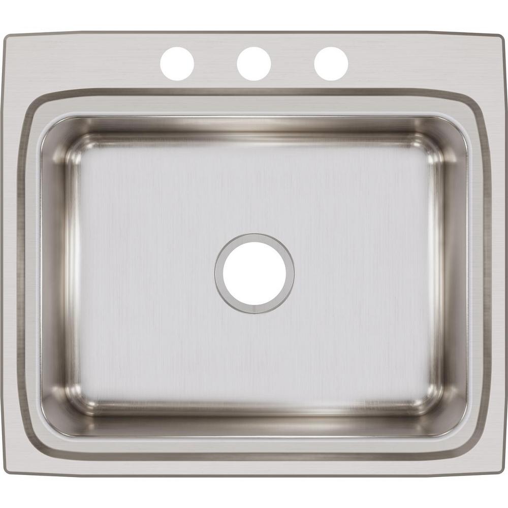 Elkay Ertone Drop In Stainless Steel 25 1 Hole Single Bowl Kitchen Sink