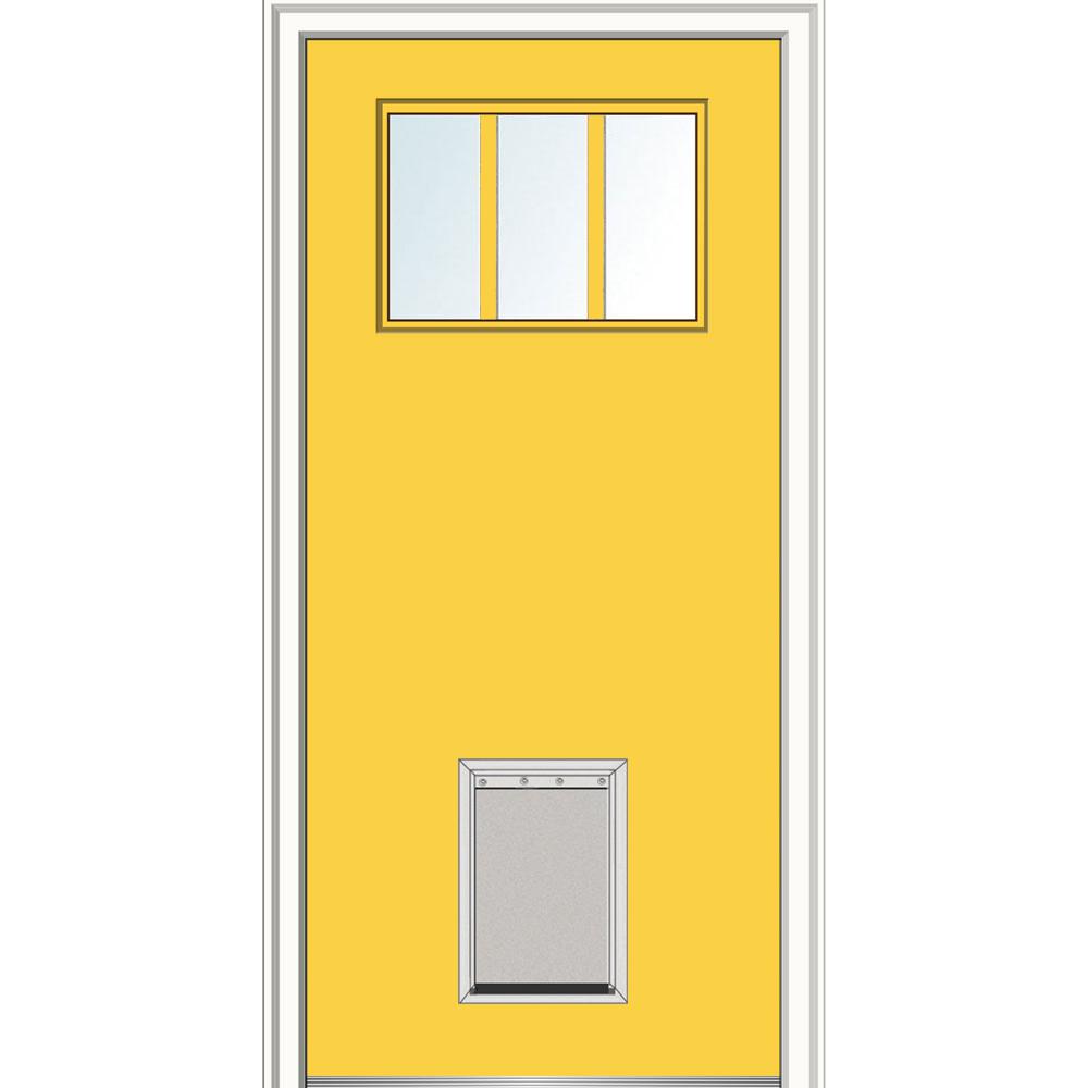 Mmi Door 32 In X 80 In Classic Right Hand Inswing 3 Lite Clear