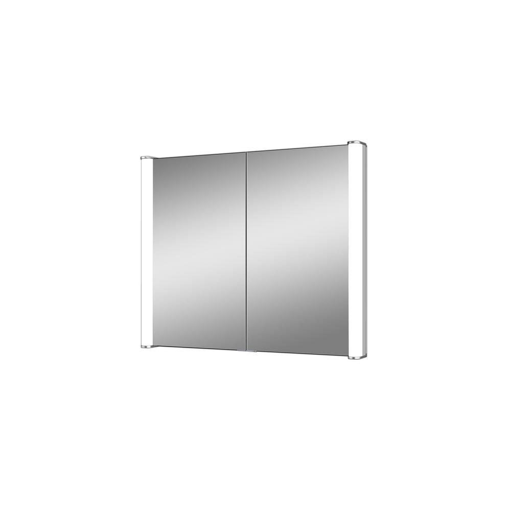 Ltl Home Products Ace 28 In X 27 625 In Lighted Impressions Frameless Recessed Led Mirror Medicine Cabinet In Aluminum