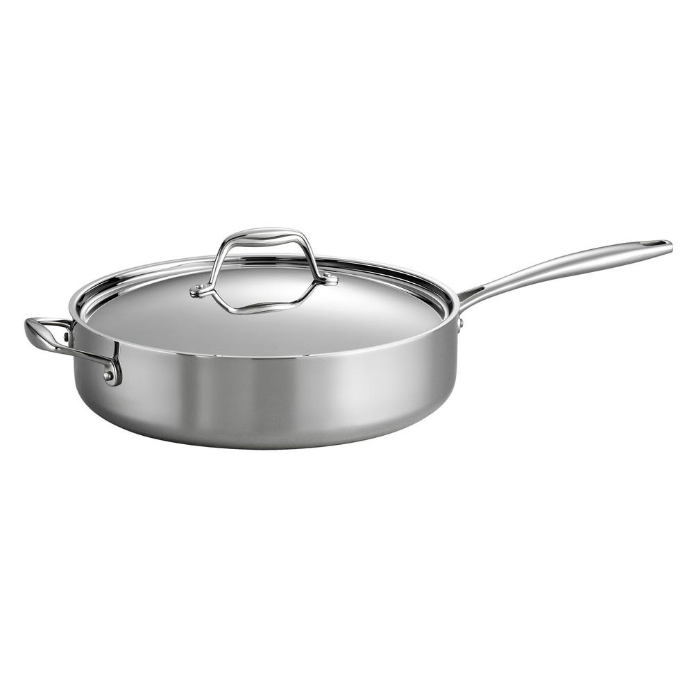 Tramontina Gourmet 5 Qt. Try-Ply Clad Saute Pan With Lid-80116/018DS ...