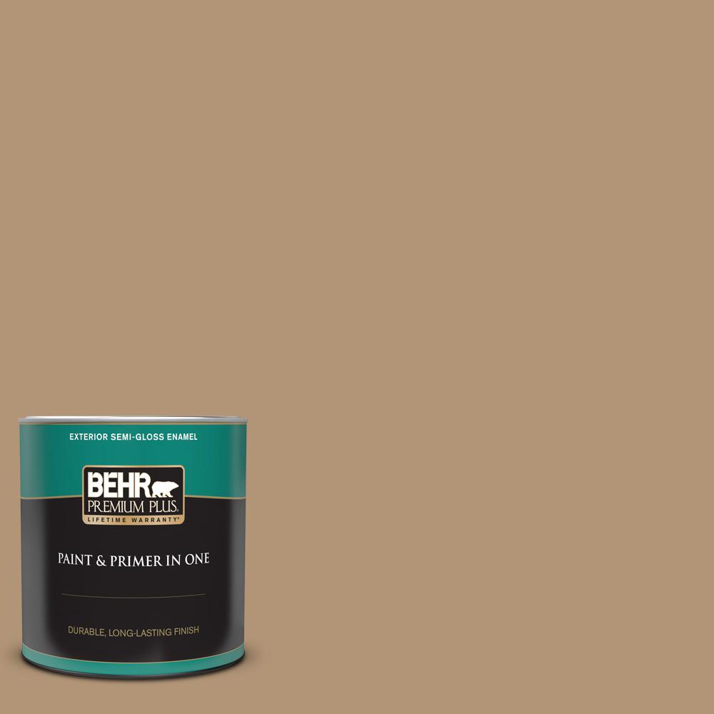 BEHR PREMIUM PLUS 1 qt. #290F-4 Cliff Rock Semi-Gloss Enamel Exterior ...