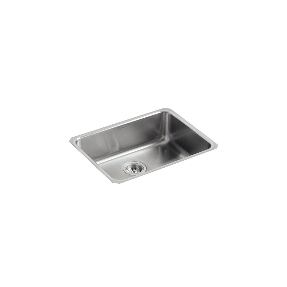 KOHLER Undertone Undermount Stainless Steel 23 in. Single Bowl Kitchen Sink, Silver