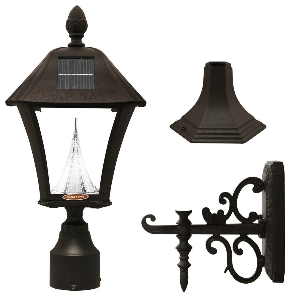 Solar Powered Cottage Outdoor Lighting The Baytown Solar Black Outdoor Post Wall Light With Bright Warm White Leds