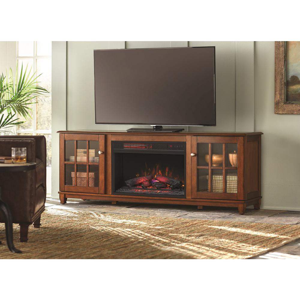 TV Stand Electric Fireplace Adjustable HeightDigital Thermostat