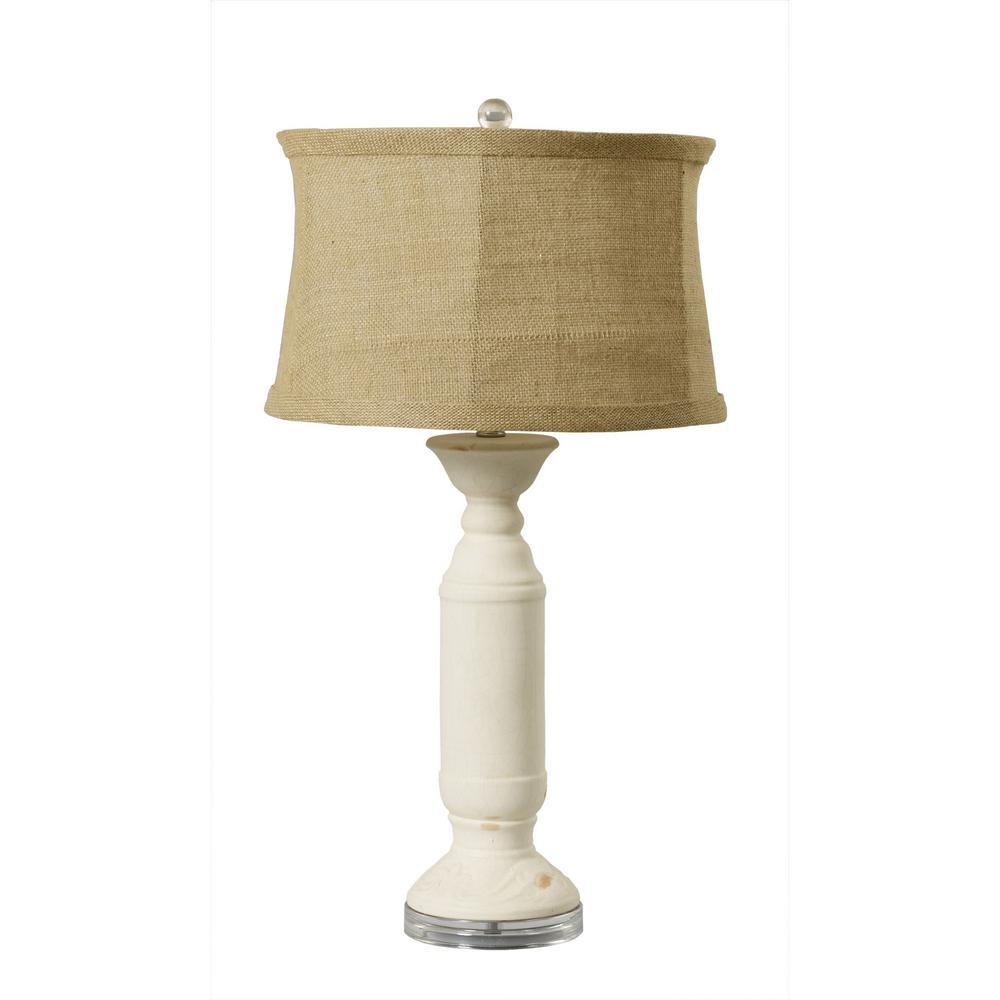 Fangio Lighting 28 In Weathered Candlestick Shabby Eggs Ceramic Weathered Candlestick Shabby Eggs Ceramic And Acrylic Table Lamp