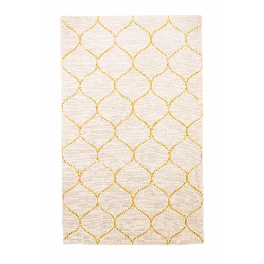 Kas Rugs Simple Scallop Ivory 5 ft. x 8 ft. Area RugTRA33275X8 The