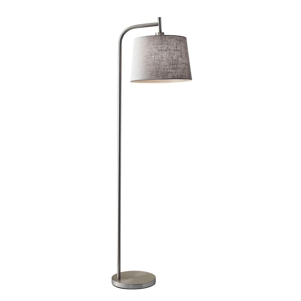 Adesso Blake 58 in. Brushed Steel Metal Floor Lamp-4071-22 - The Home Depot