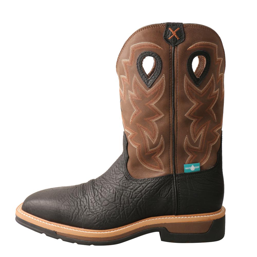 black waterproof cowboy boots