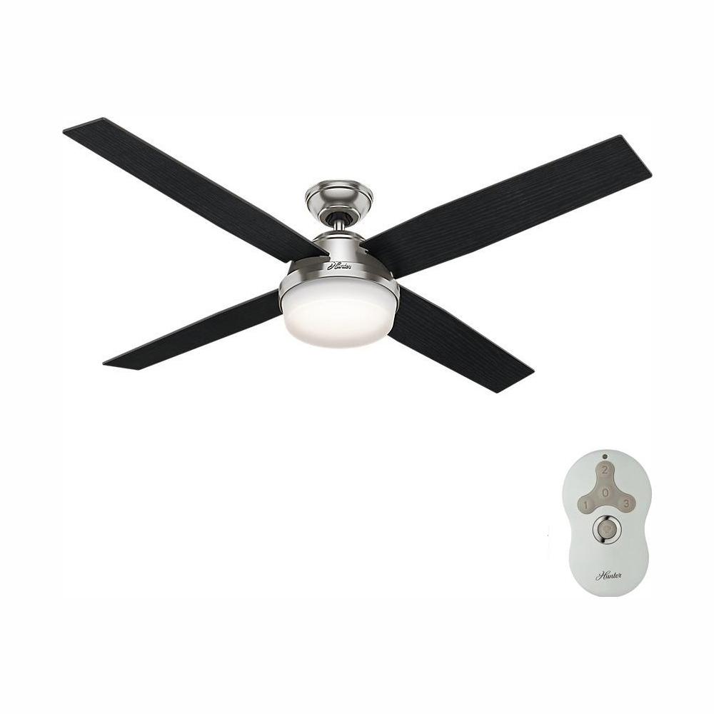 Hunter Dempsey 60 In Led Indoor Brushed Nickel Ceiling Fan With