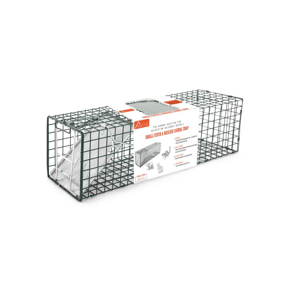 HOMESTEAD Small 1Door Professional Humane Steel Live Animal Cage Trap