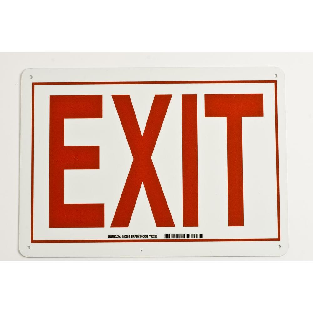 Brady 10 in. x 14 in. Glow-in-the-Dark Plastic Exit Sign-80284 - The ...