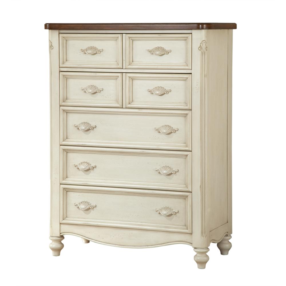 American Woodcrafters Chateau 5-Drawer Antique White Chest ...