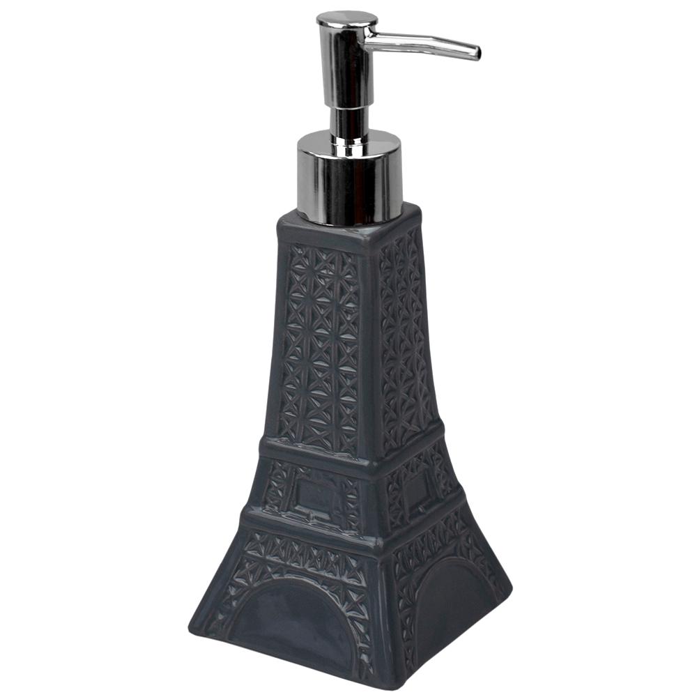 Home Basics Le Bain Paris Eiffel Tower 4 Piece Ceramic Bath Accessory Set In Grey Hdc65518 The Home Depot