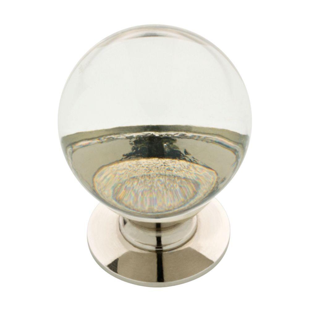 Liberty 1 1 4 In 32 Mm Polished Nickel And Clear Glass Ball