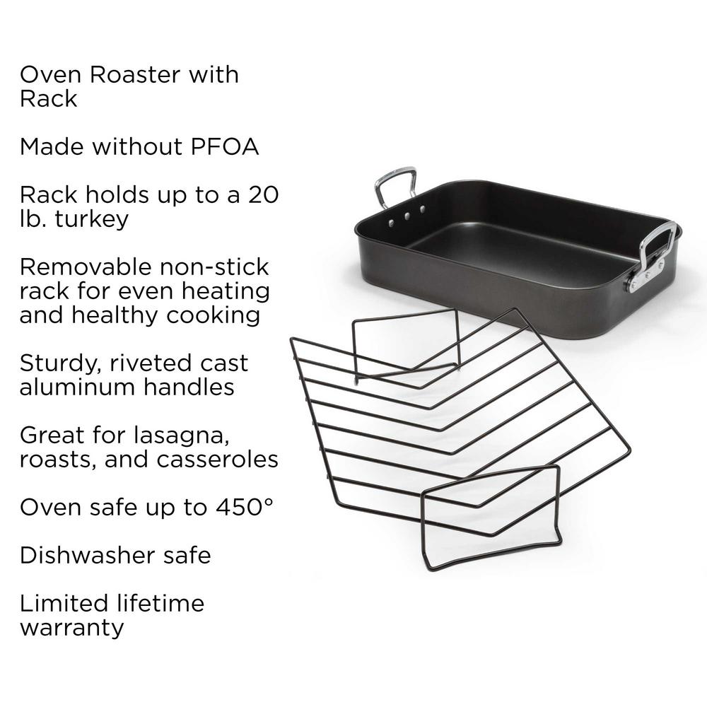 Ecolution Kitchen Extras Aluminum Roasting Pan Eket 1812 The Home Depot