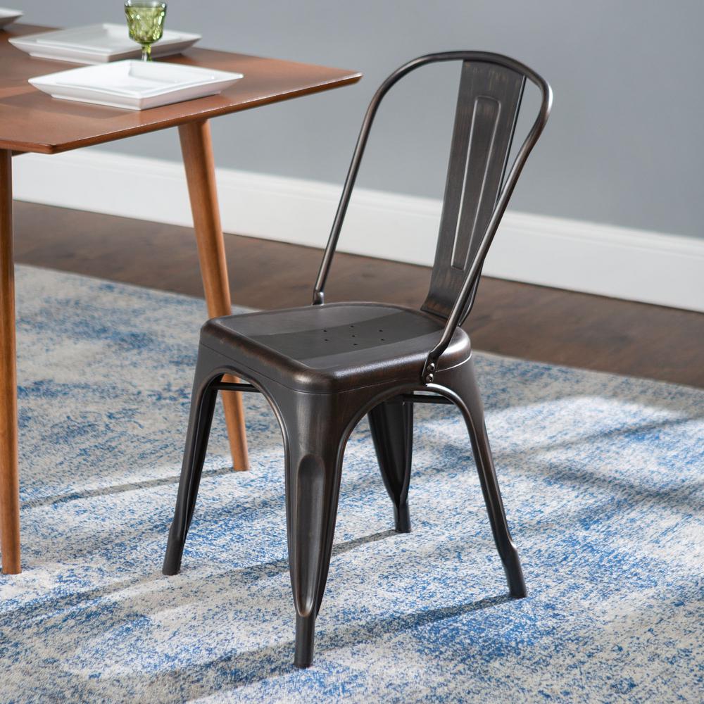 Walker Edison Furniture Company Antique Black Metal Dining Chair