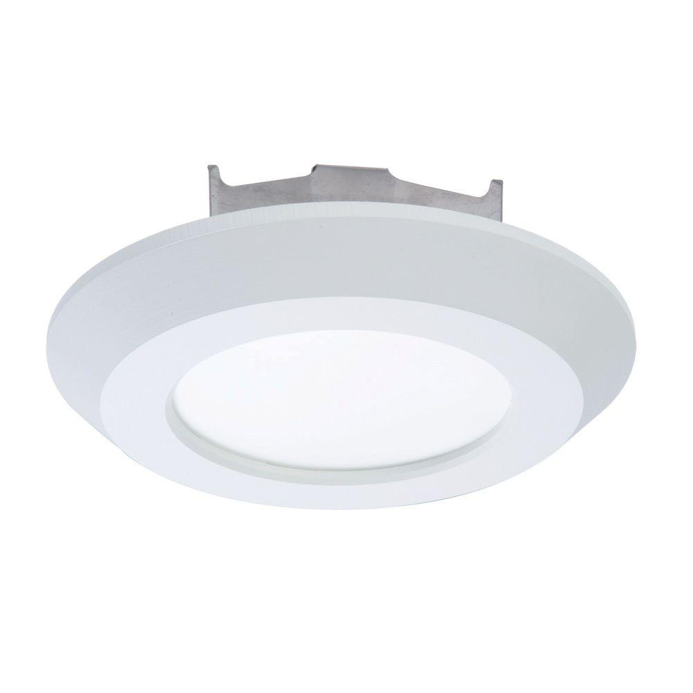 Commercial Electric 4 in. White Recessed LED Trim with 2700K, 90 ...