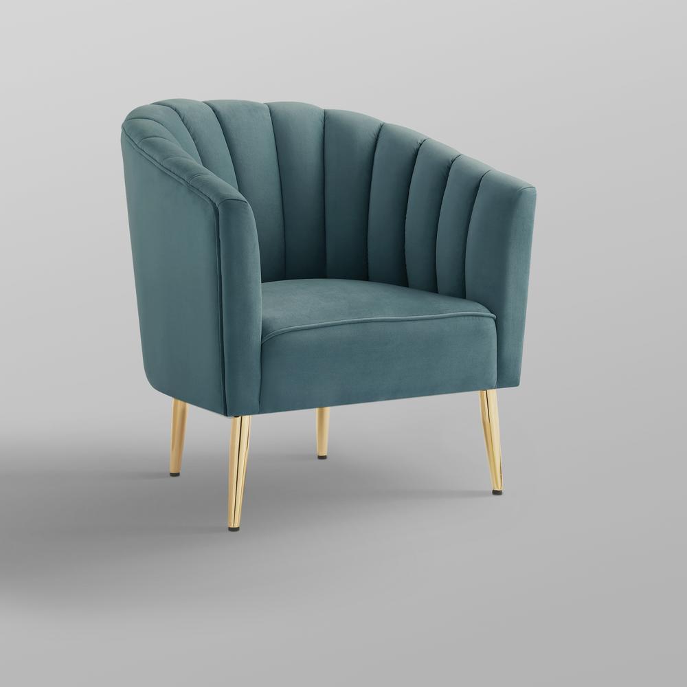 Nicole Miller Tibii Teal Gold Velvet Accent Chair With Upholstered Barrel Chair Nac108 02tl Hd The Home Depot