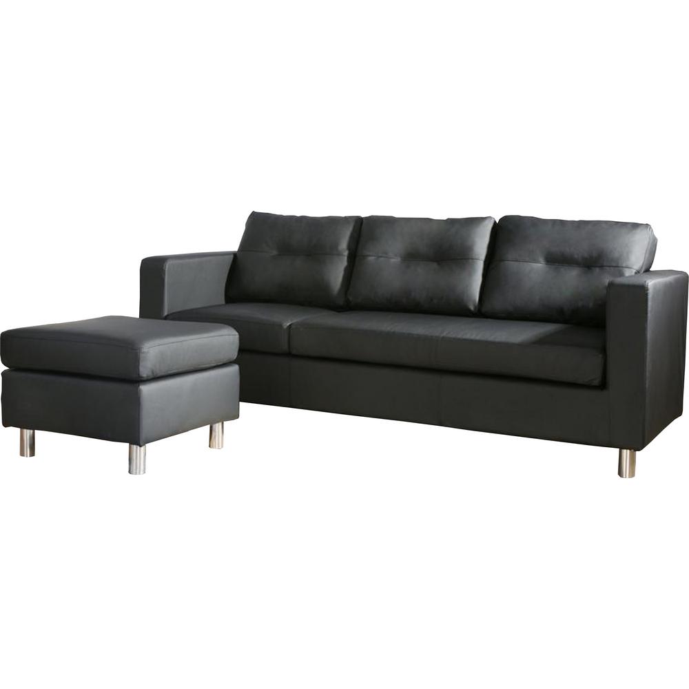 Worldwide Landon Black Leatherette SectionalMFS0008BLACK