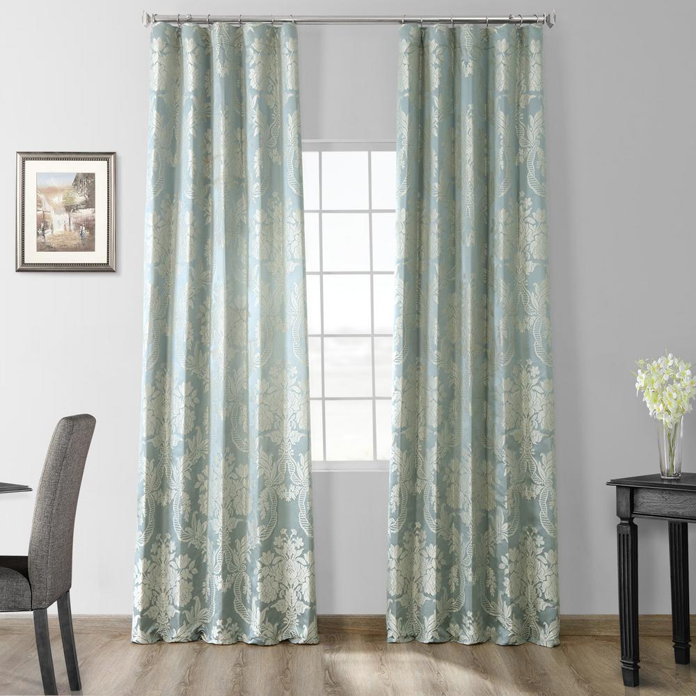 Exclusive Fabrics Furnishings Magdelena Steel Blue And Silver