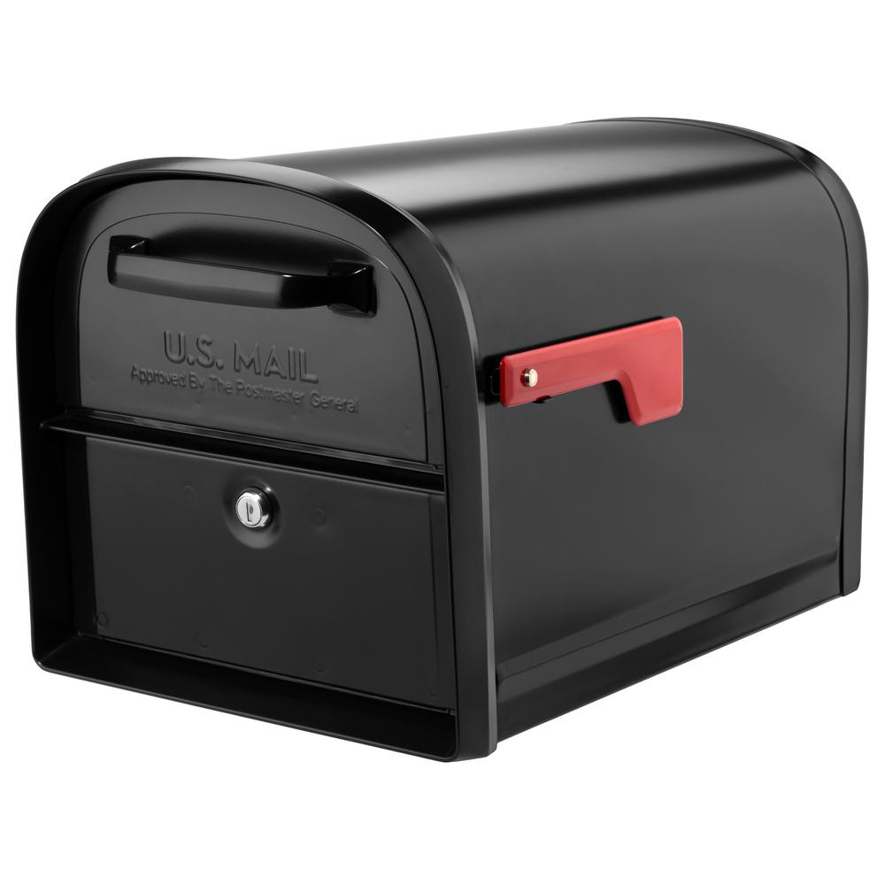 Gibraltar Mailboxes Hamilton Black Locking Aluminum Large PostMount MailboxHM200B00 The Home