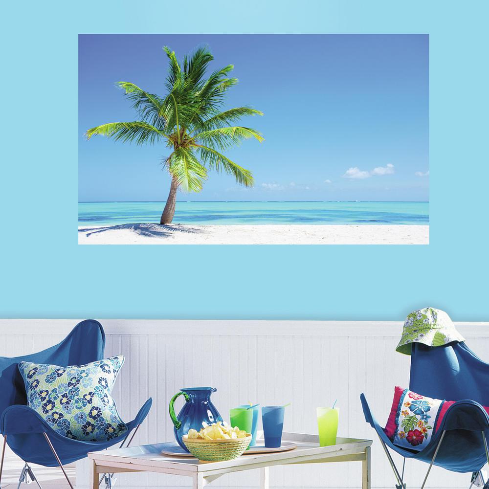 RoomMates 60 in. W x 36 in. H Palm Tree 2- Piece Peel and 