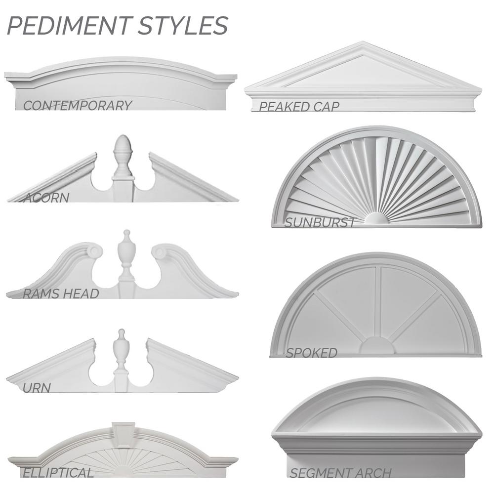 Ekena Millwork 61 In X 7 8 In X 20 In Peaked Urn Pediment Ped61x20x00up The Home Depot