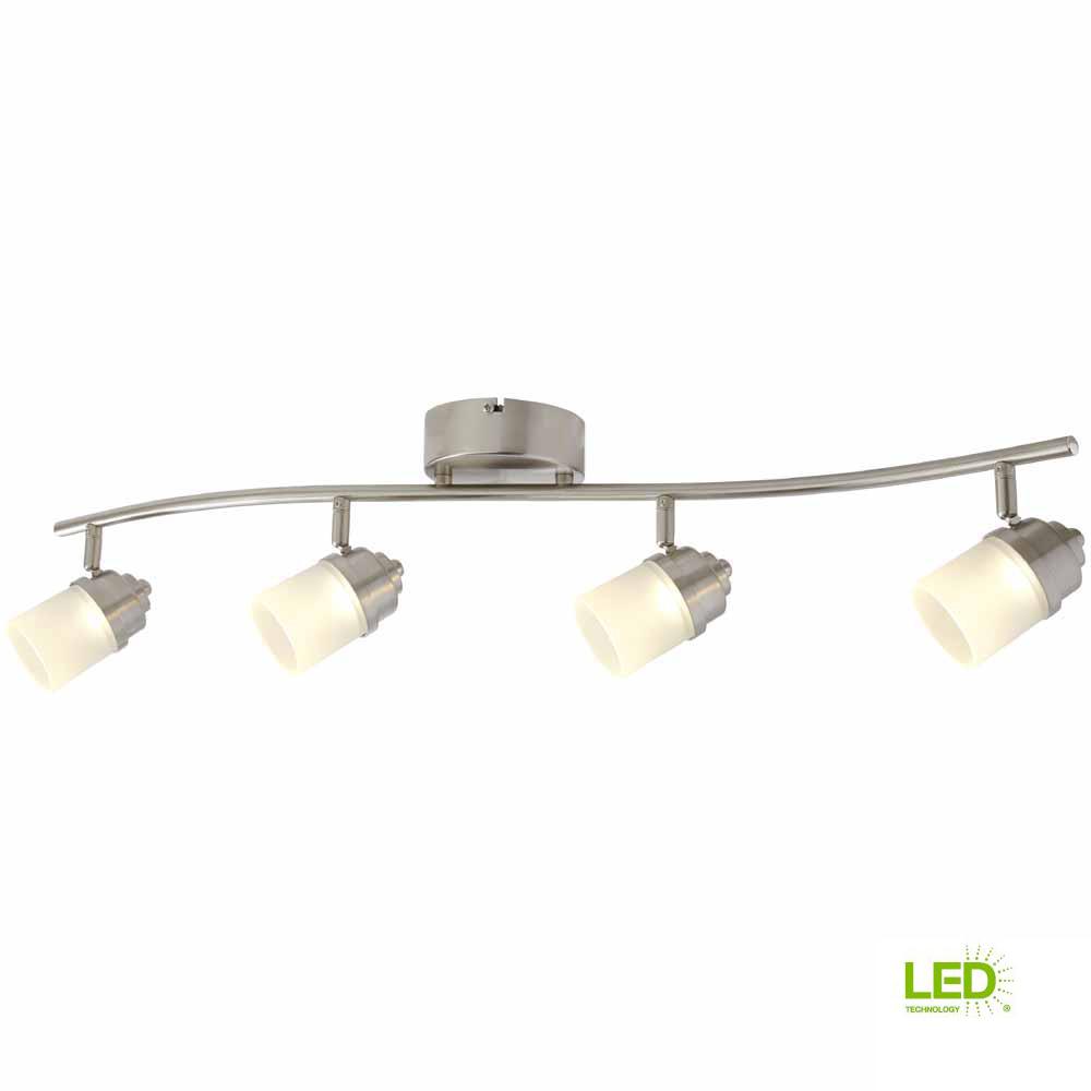 Hampton Bay Energy Star Track Lighting The Home Depot 4 Light Brushed Nickel Integrated Led Track Lighting Kit