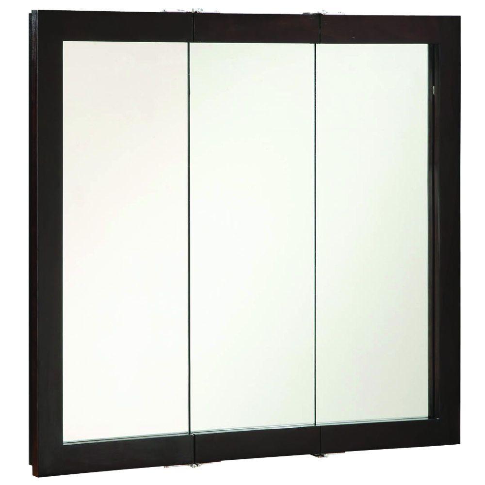 Design House Claremont 36 in. W x 30 in. H x 43/4 in. D Framed TriView Bathroom Medicine