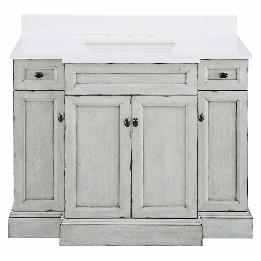 Foremost Teagen 42 In W X 22 D Bath Vanity Vintage Grey Bath Vanity In Vintage Grey
