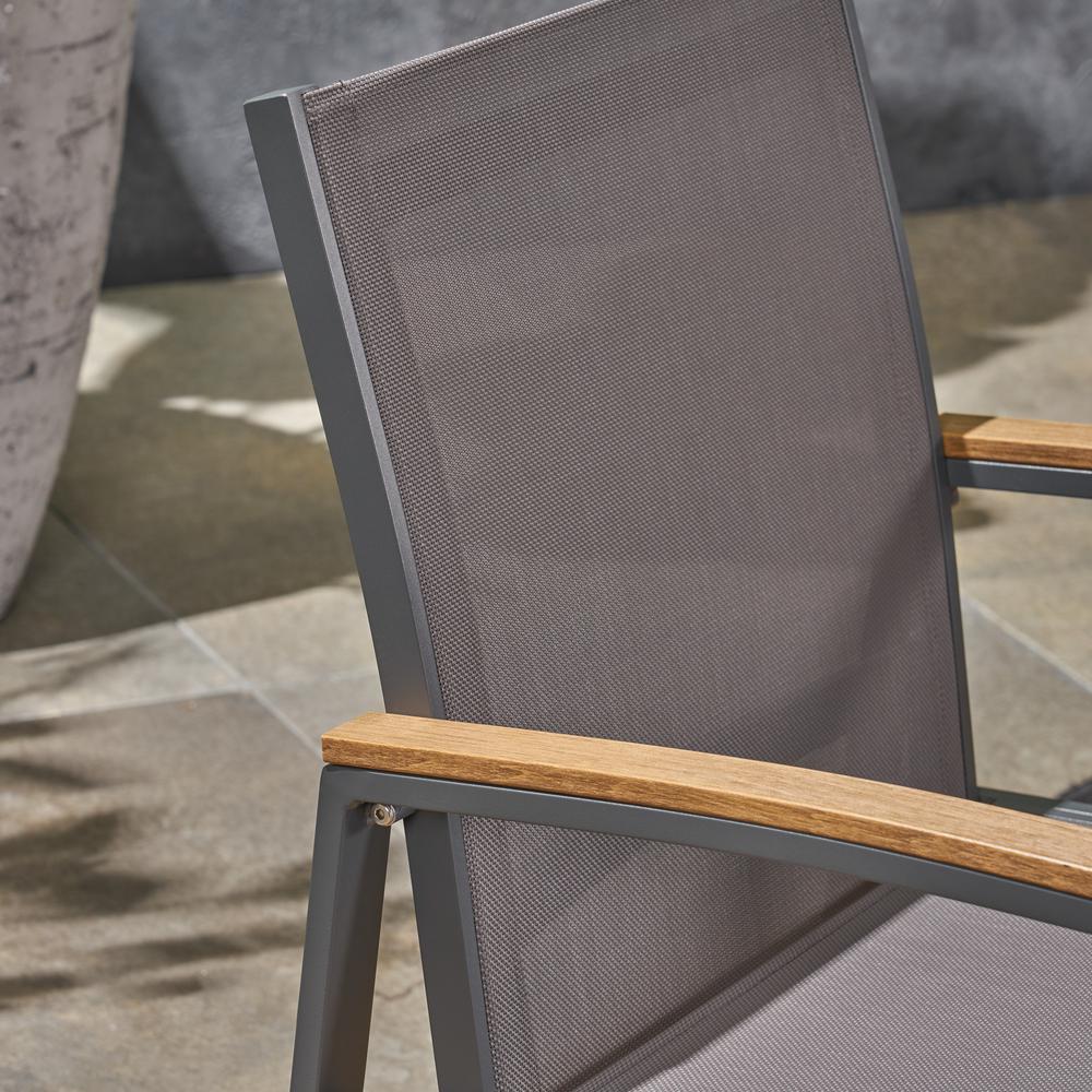 Le House Leeds Gray 7 Piece Aluminum Outdoor Dining Set With Le House Leeds Gray 7 Piece Aluminum